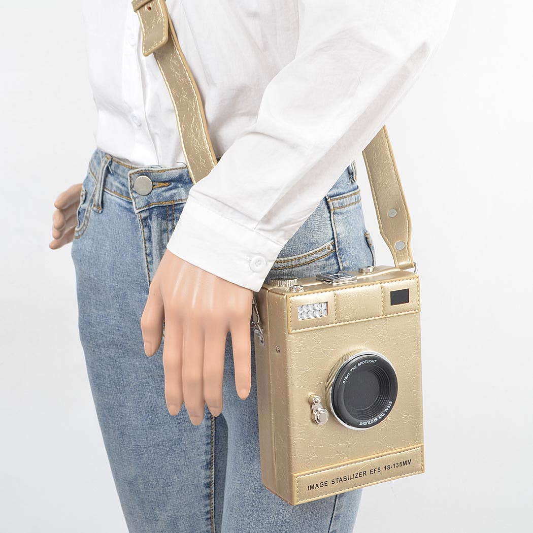 Faux Leather Camera Novelty Bag