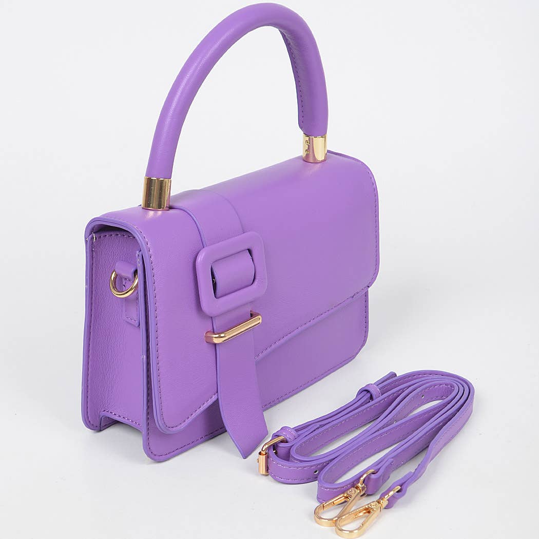 Faux Leather Flap Bag