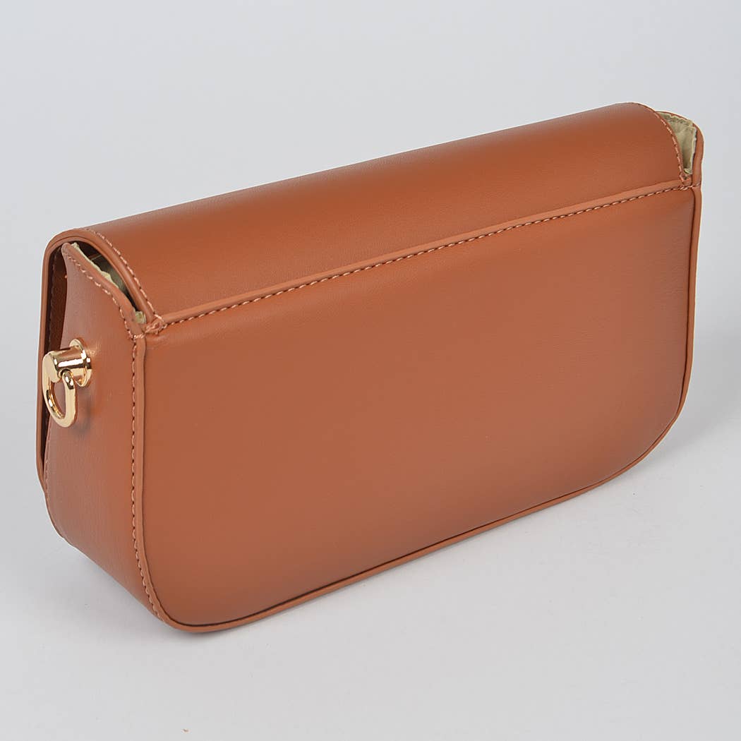 Faux Leather Crossbody Bag W/Mini Pouch