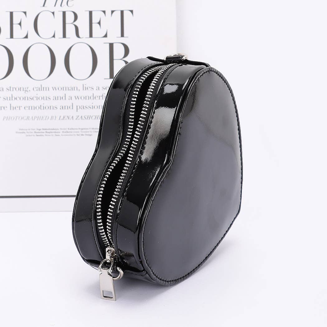 Enamel Heart Shape Crossbody Bag