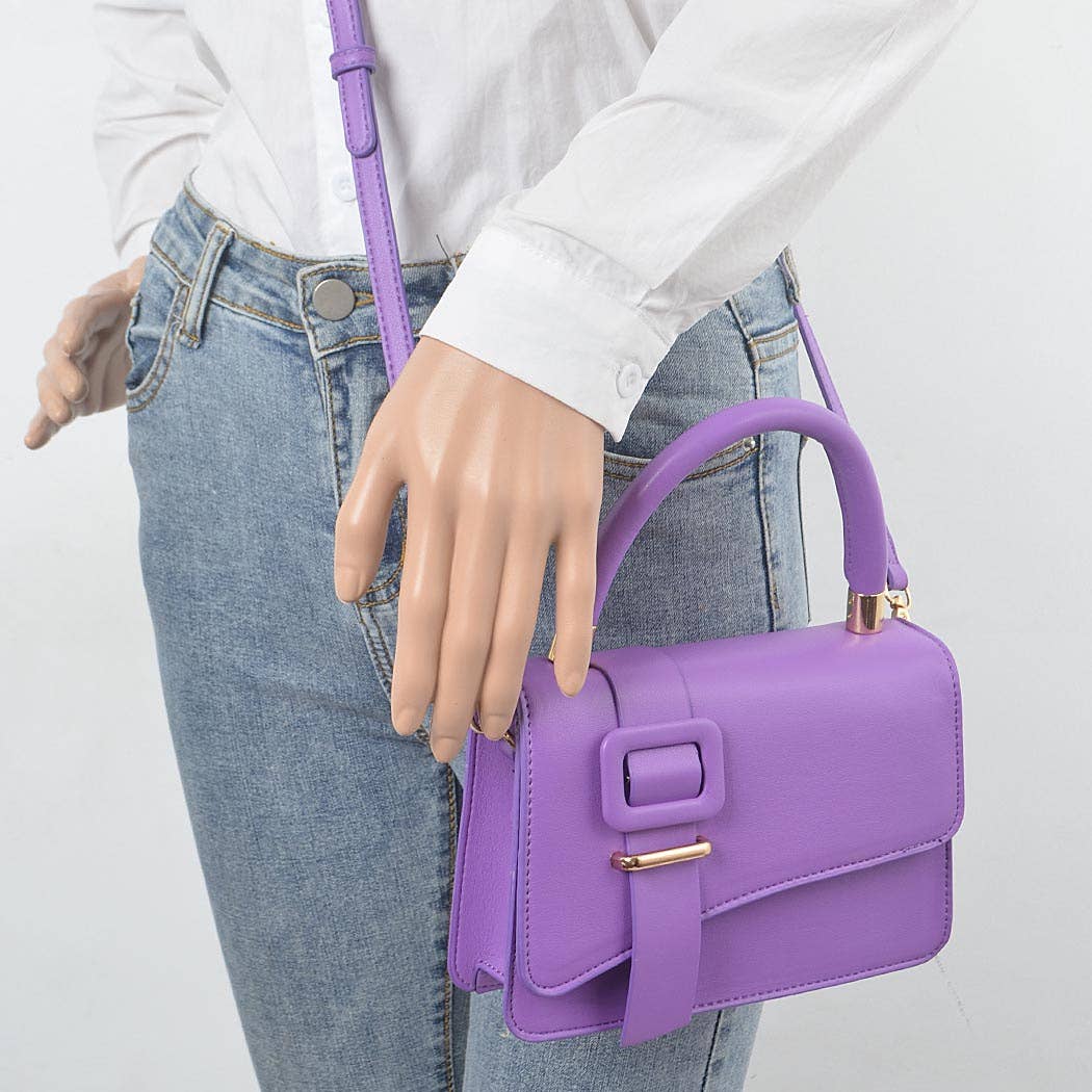 Faux Leather Flap Bag