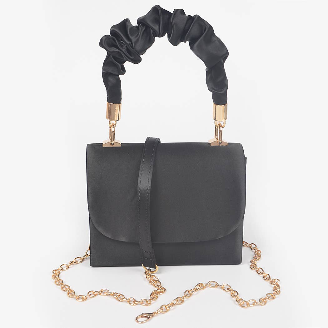 Nylon Wrinkle Handle Crossbody Bag