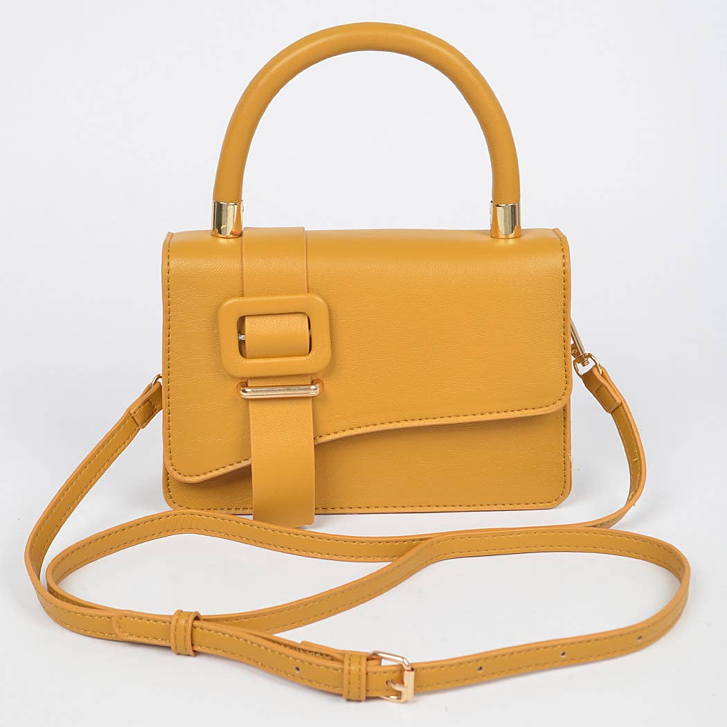 Faux Leather Flap Bag