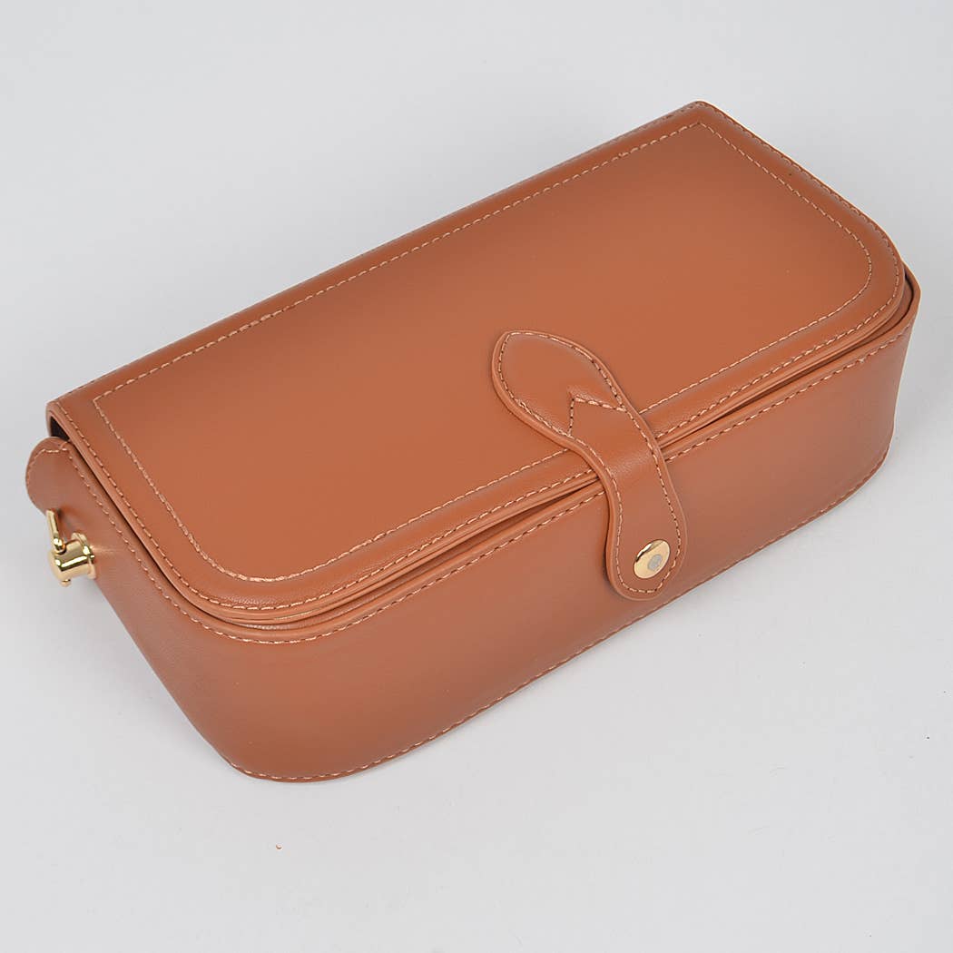 Faux Leather Crossbody Bag W/Mini Pouch