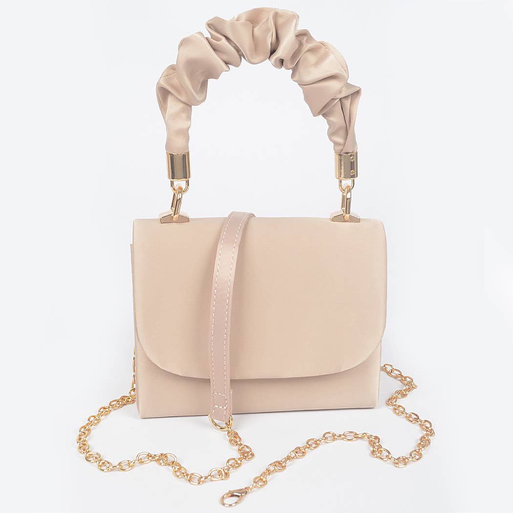Nylon Wrinkle Handle Crossbody Bag