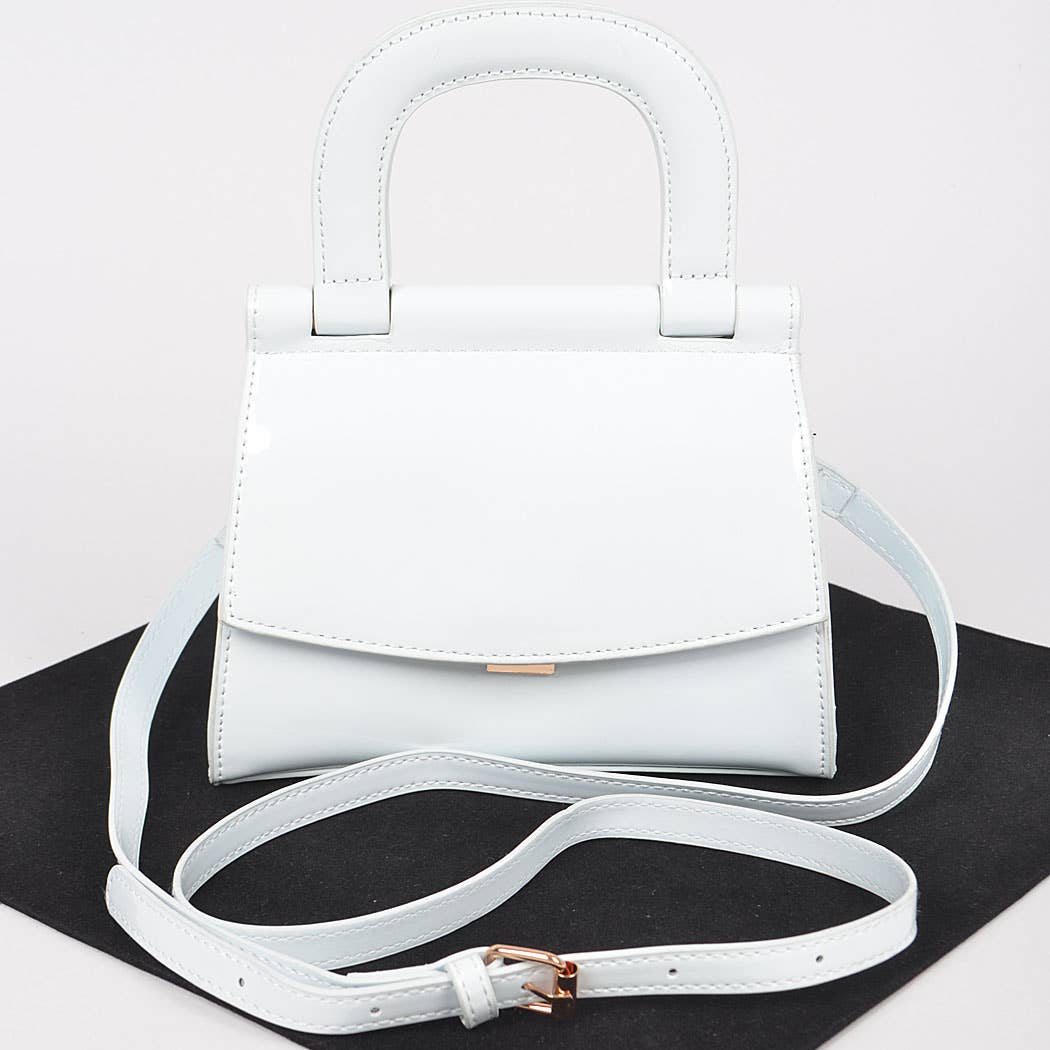 Patent Leather Top Handle Clutch
