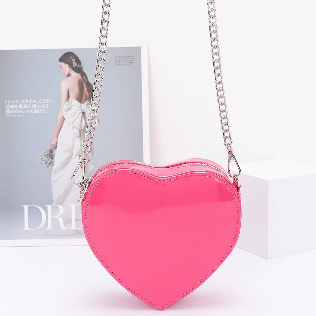 Enamel Heart Shape Crossbody Bag