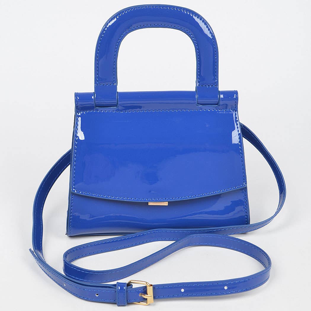 Patent Leather Top Handle Clutch
