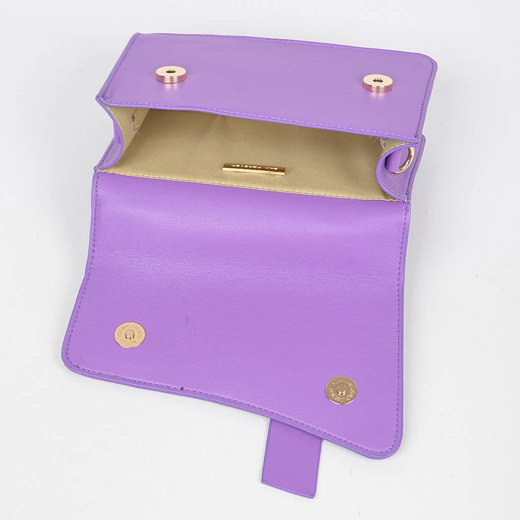 Faux Leather Flap Bag
