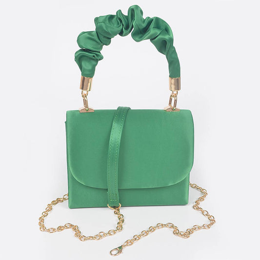 Nylon Wrinkle Handle Crossbody Bag