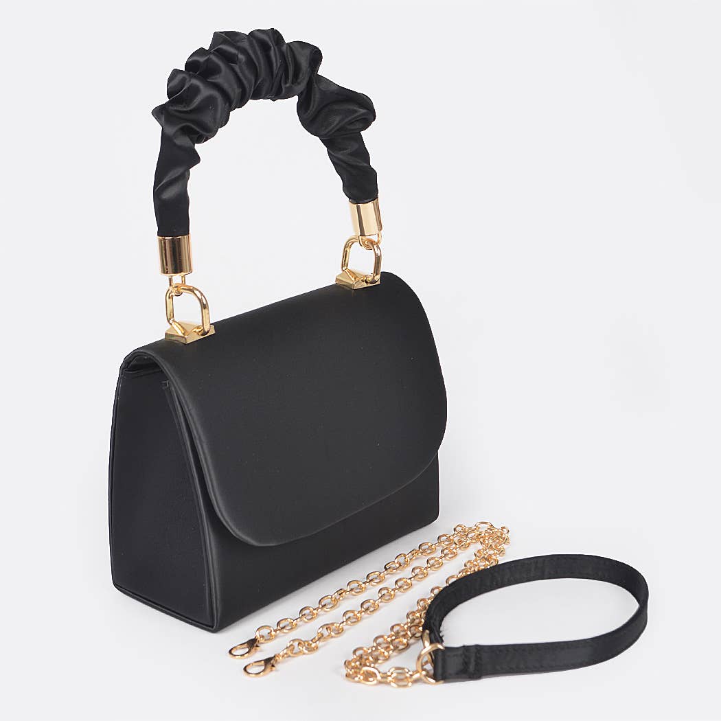 Nylon Wrinkle Handle Crossbody Bag