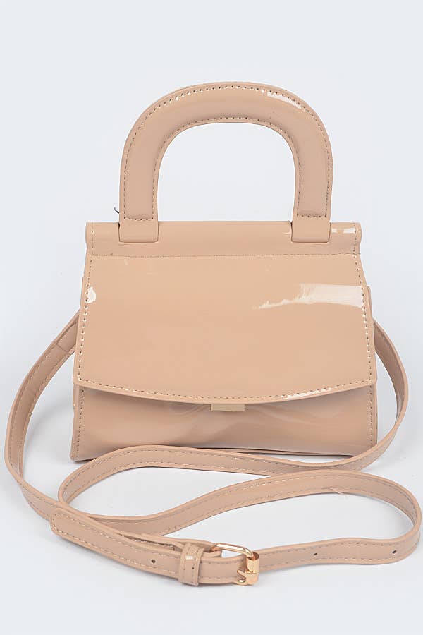 Patent Leather Top Handle Clutch